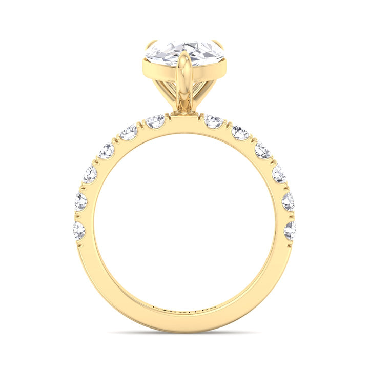Palmdale - Pear Shape Lab Grown Yellow Diamond Ring, Profile