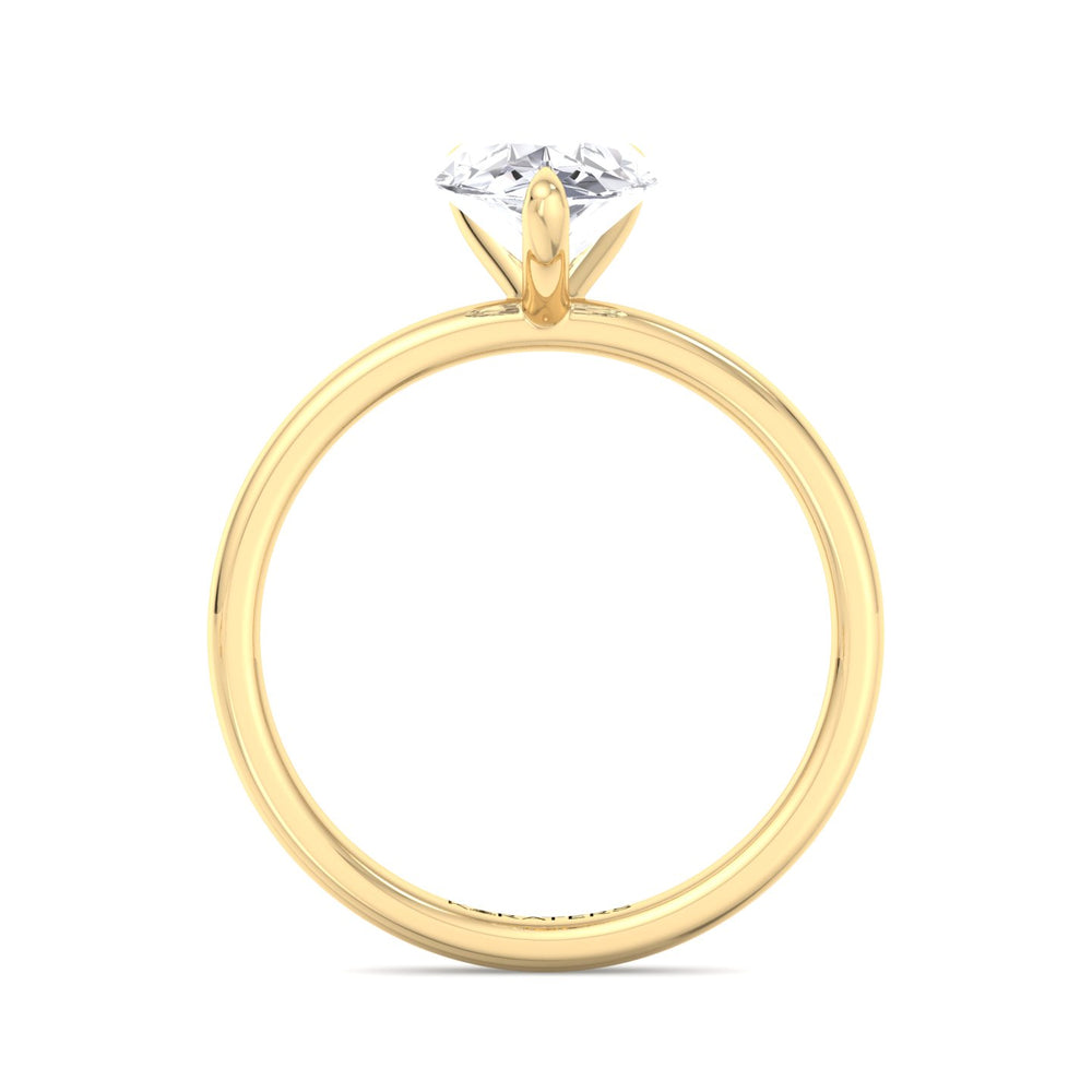 Pear Lab Diamond Engagement Ring Sidestones Yellow 