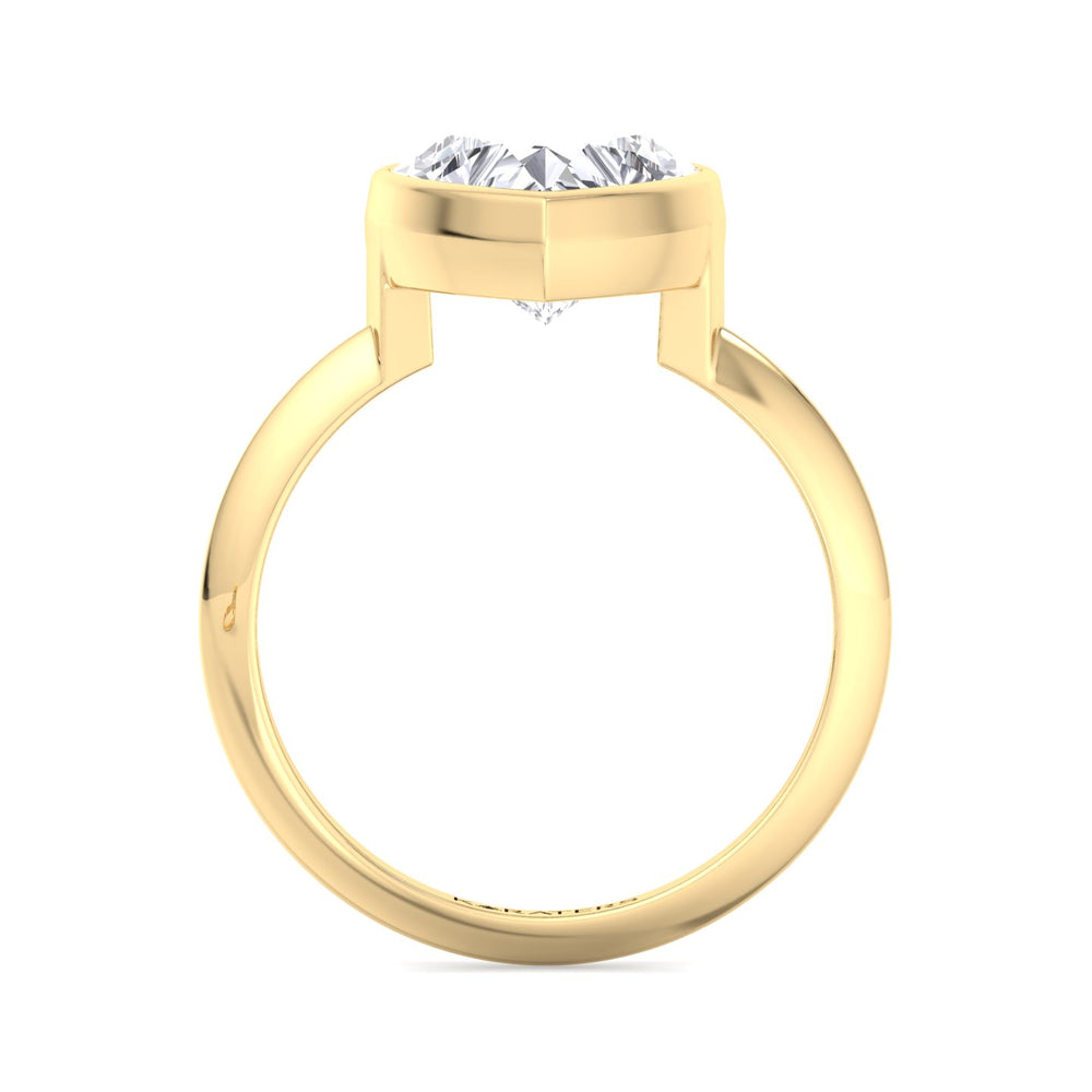 Peony - Heart Bezel Set Solitaire Lab Diamond Ring Yellow