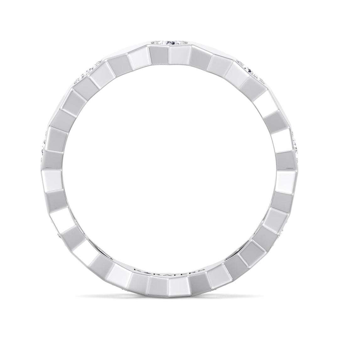 Phoebe - Round Cut Lab White Gold Diamond Eternity Band, Profile