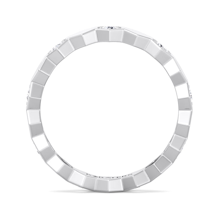 Phoebe - Round Cut Lab White Gold Diamond Eternity Band, Profile