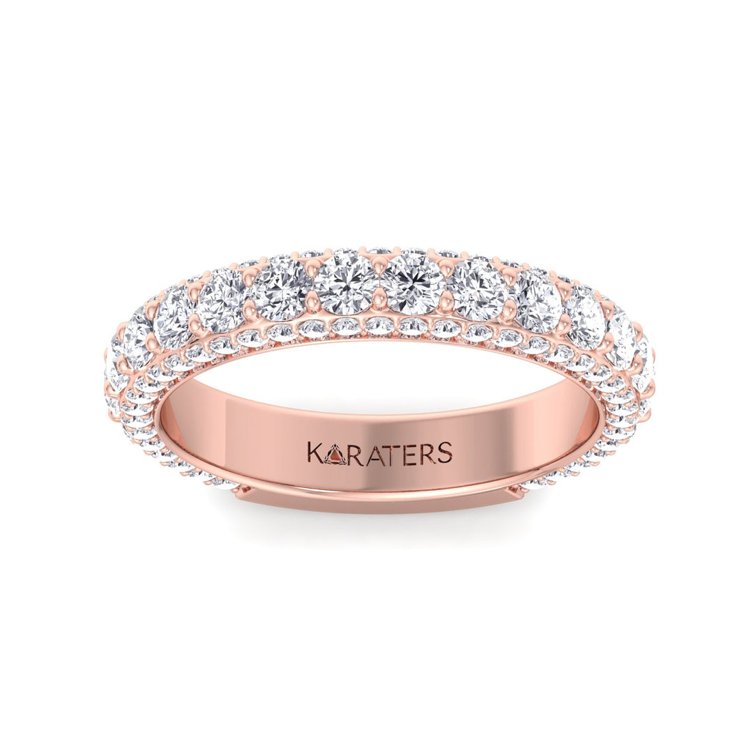 Pietre - Round Cut Lab Diamond Eternity Band, Front Top Down 