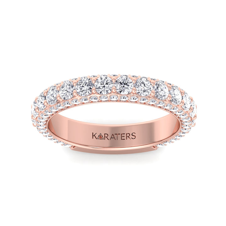 Pietre - Round Cut Lab Diamond Eternity Band, Front Top Down 