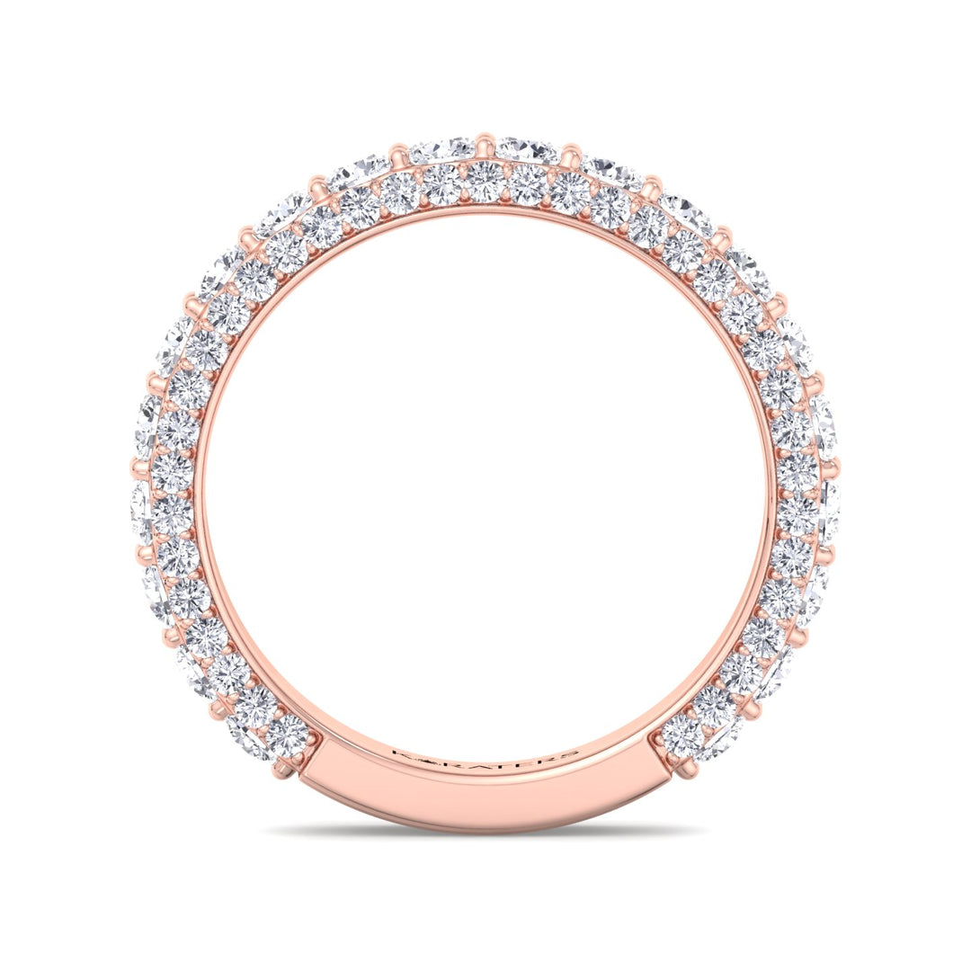 Pietre - Round Cut Lab Rose Gold Diamond Eternity Band, Front Profile