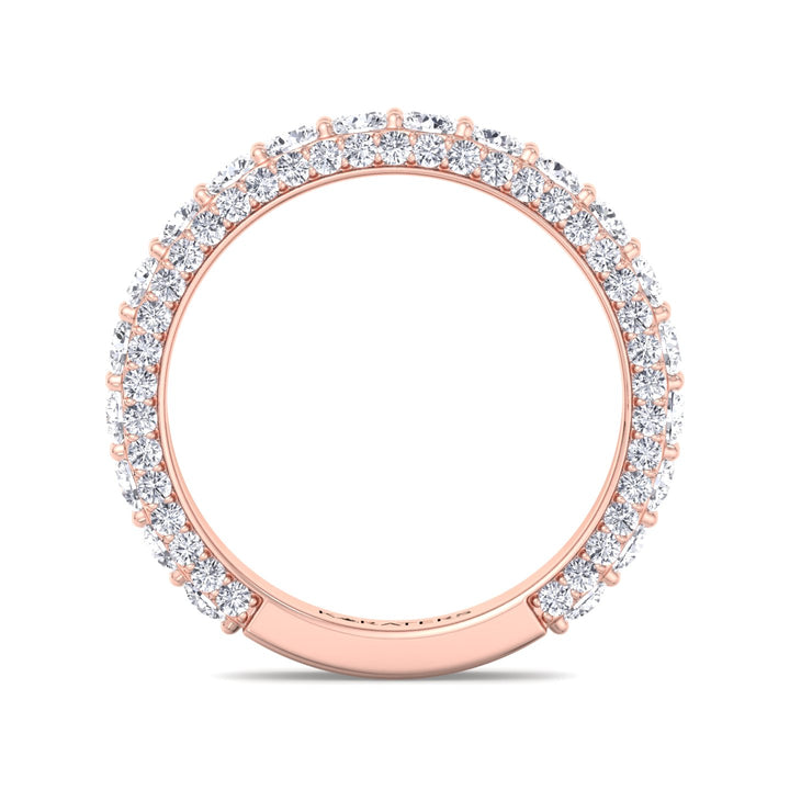 Pietre - Round Cut Lab Rose Gold Diamond Eternity Band, Front Profile