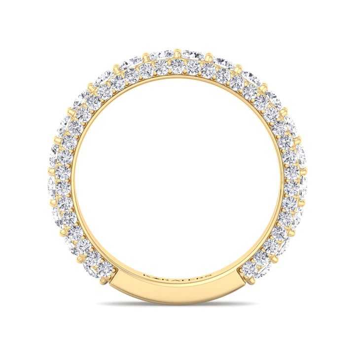 Pietre - Round Cut Lab Yellow Gold Diamond Eternity Band, Profile