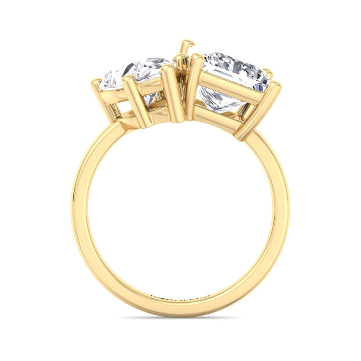Princess & Pear Cut Lab Diamond Solitaire Yellow Ring 