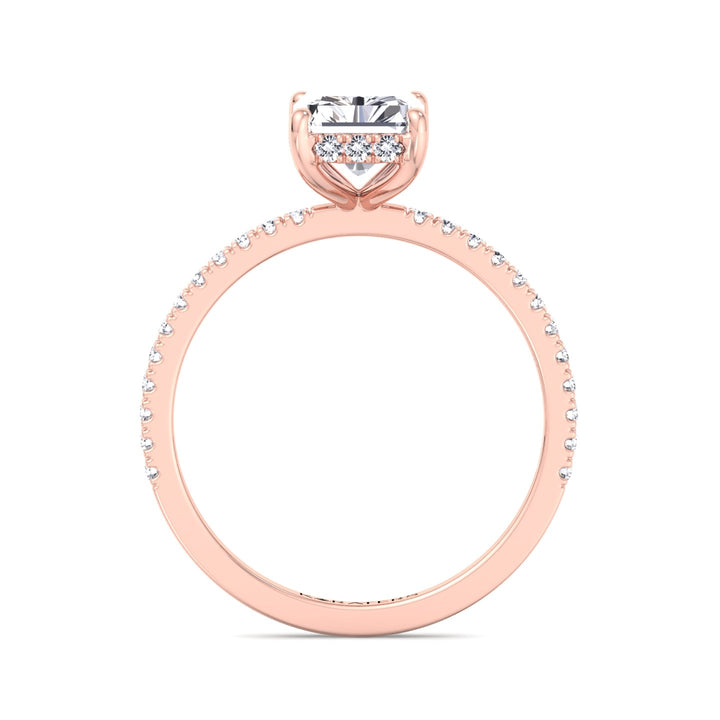 Radiant-cut engagement ring 14k Rose gold