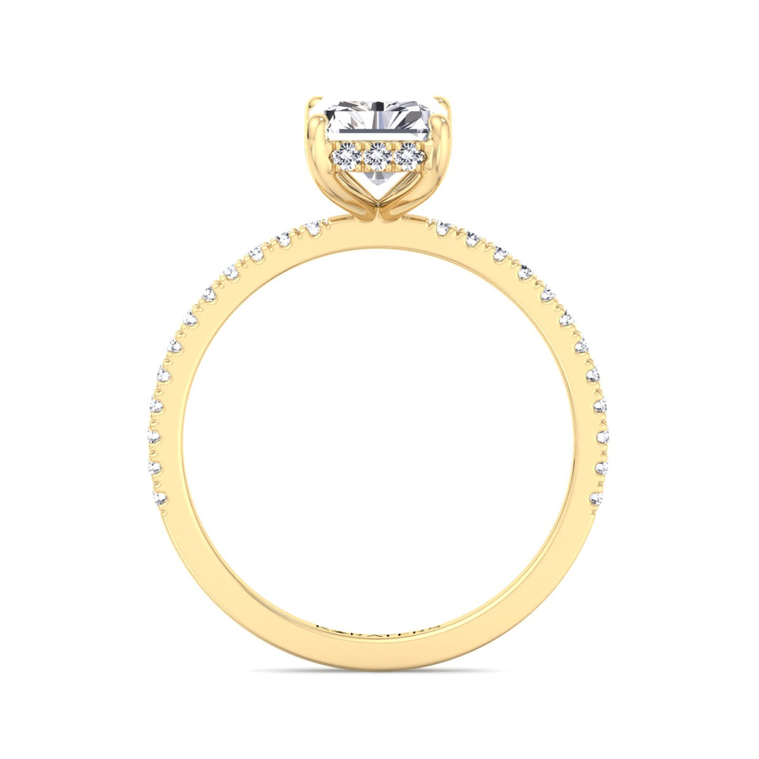 Radiant-cut engagement ring 14k Yellow gold