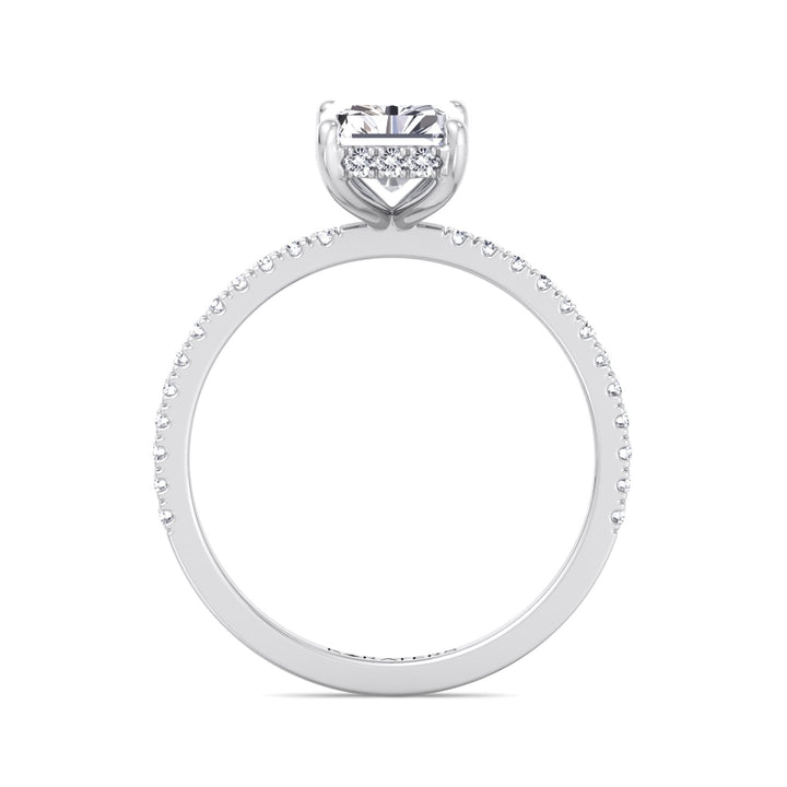 Radiant-cut engagement ring 14k white gold