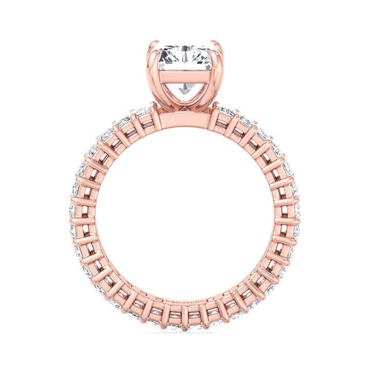 Radiant Cut Lab Diamond Eternity Ring Rose