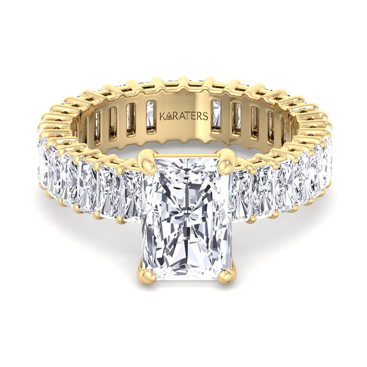 Radiant Cut Lab Diamond Eternity Yellow Ring 