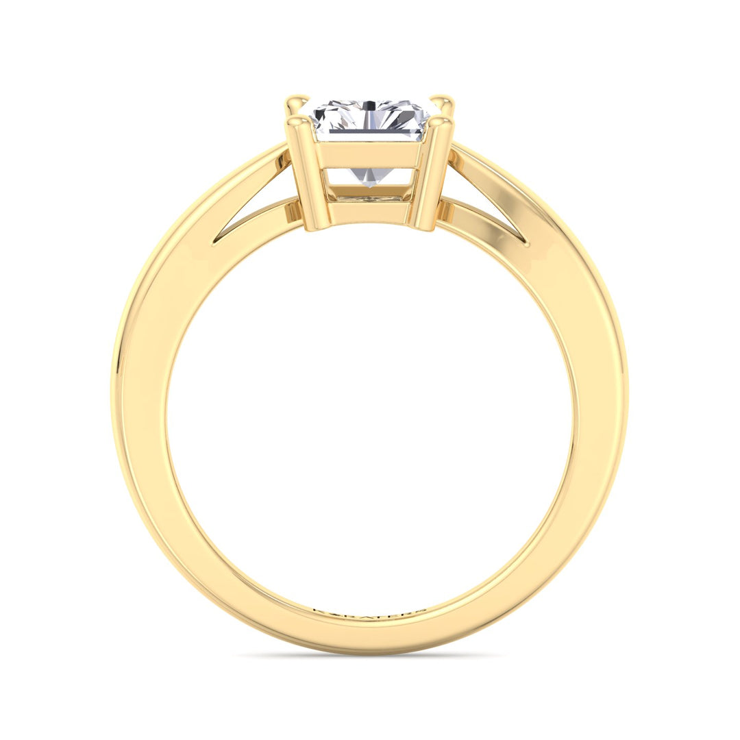 Radiant Cut Solitaire Lab Grown Diamond Ring Yellow
