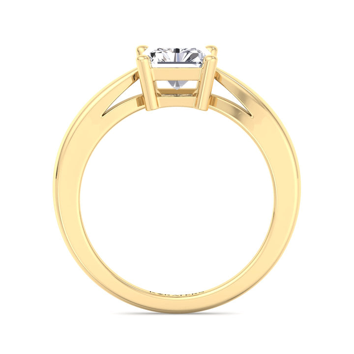 Radiant Cut Solitaire Lab Grown Diamond Ring Yellow