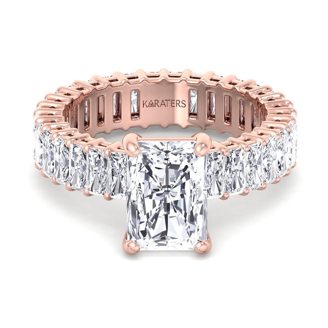 Radiant Lab Diamond Eternity Ring Rose Gold