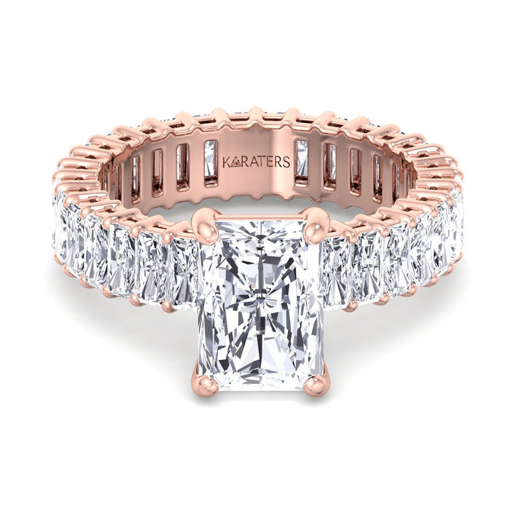 Radiant Lab Diamond Eternity Ring Rose Gold