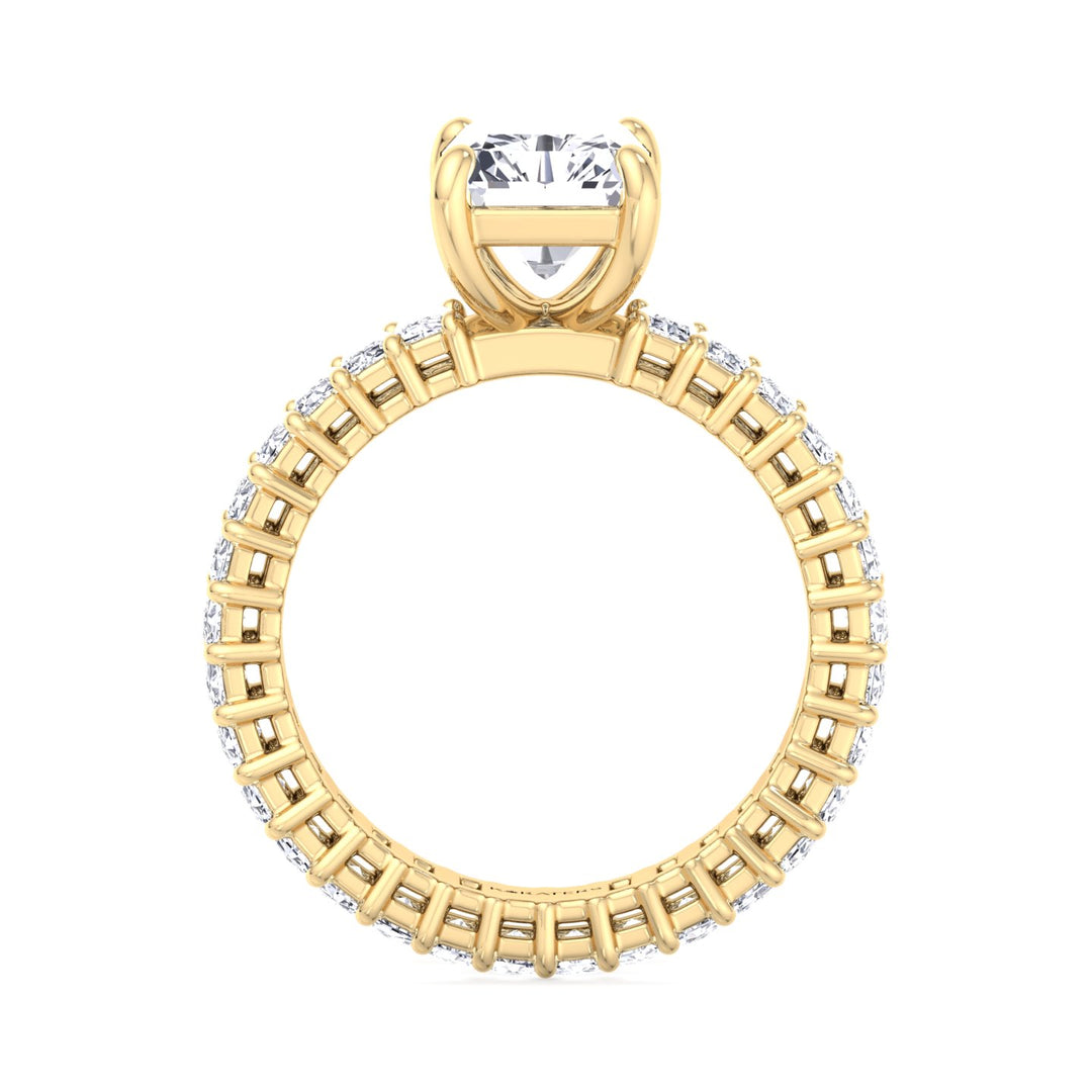 Radiant Lab Diamond Eternity Yellow Gold Ring 