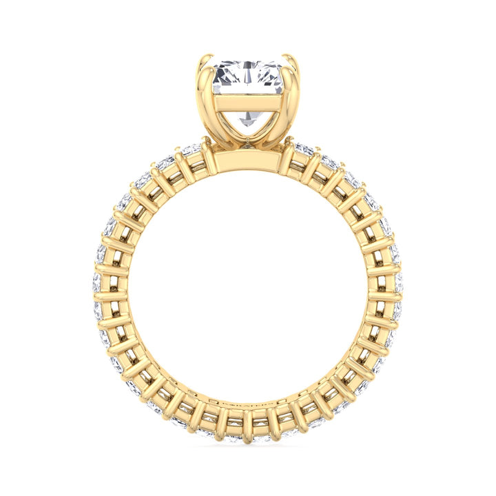 Radiant Lab Diamond Eternity Yellow Gold Ring 
