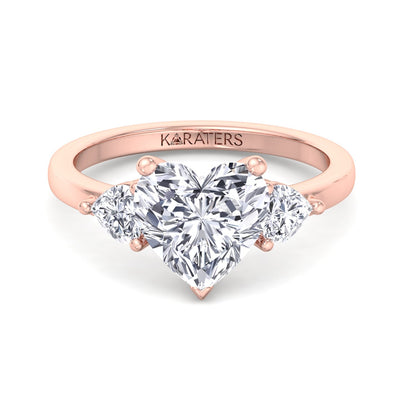 Daisy - Heart Shaped Cut Halo Solitaire Lab Grown Diamond Engagement Ring