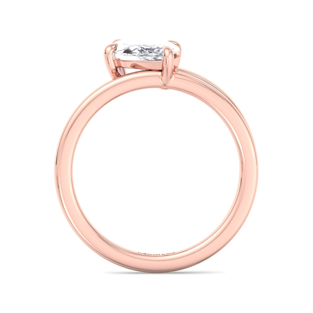 Syros - Twist Band Solitare Moval Lab-Grown Diamond Engagement Ring