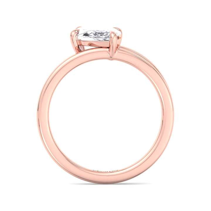 Syros - Twist Band Solitare Moval Lab-Grown Diamond Engagement Ring