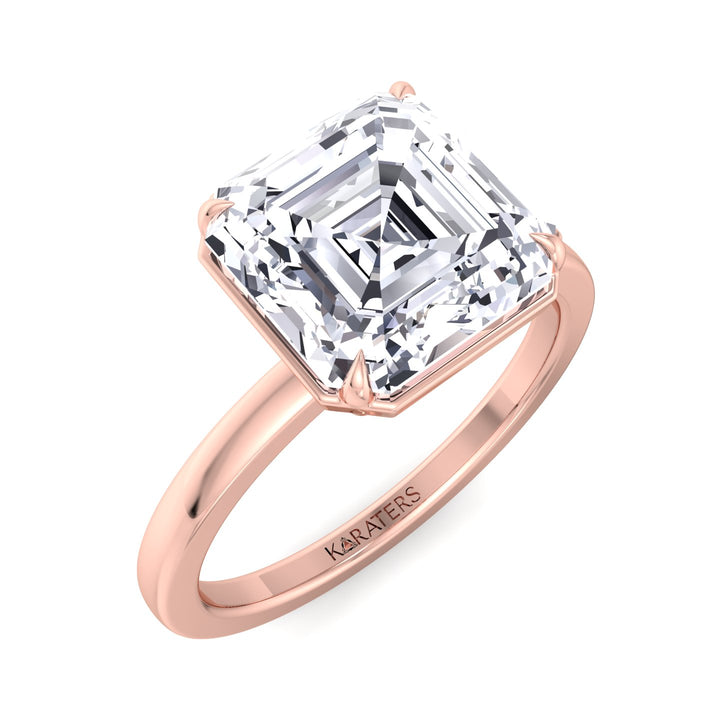 Limette - Asscher Cut Lab Grown Diamond Solitaire Engagement Ring