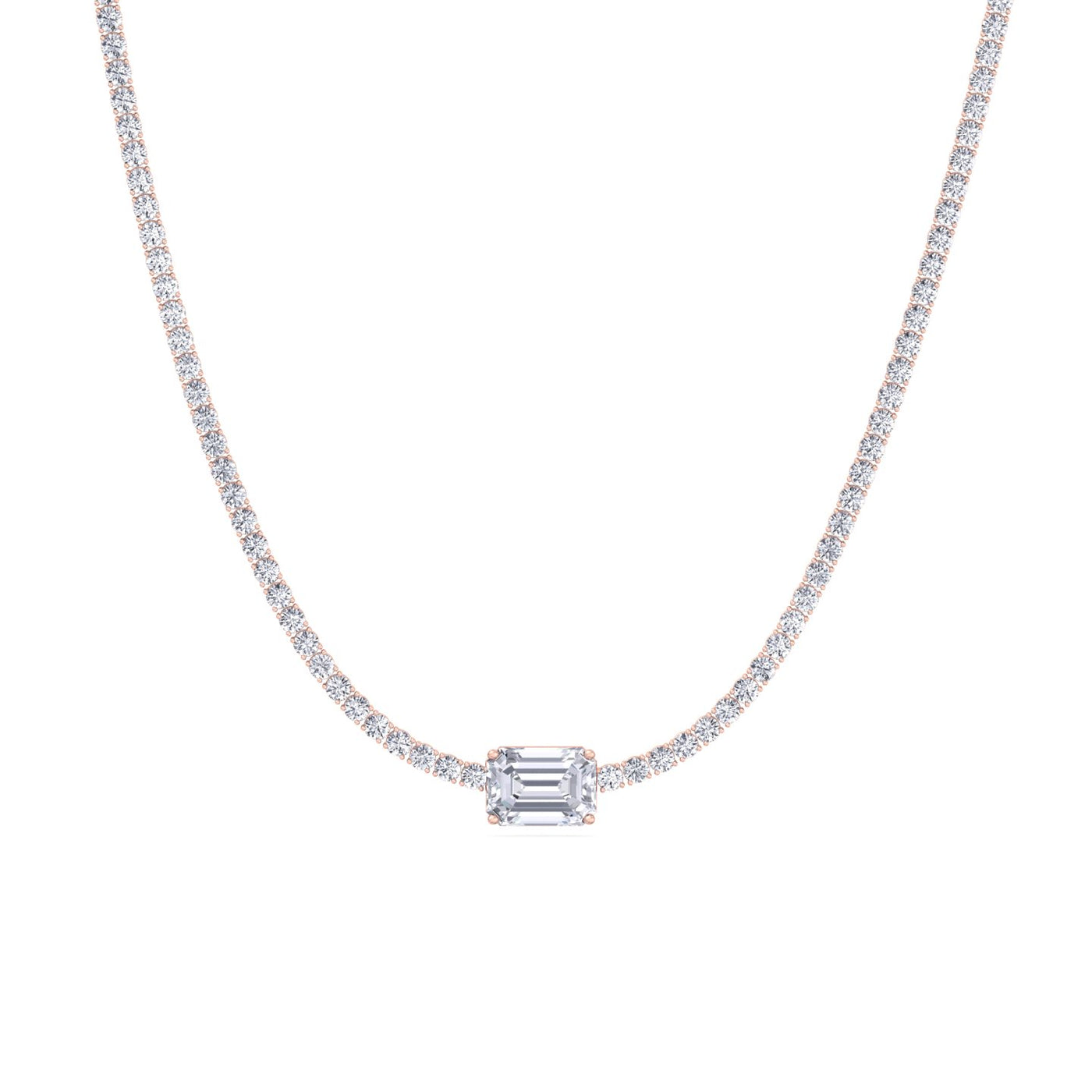 GIA 16.86cts Diamond Emerald 18K Gold Drop Tennis Necklace – Wish Fine  Jewelry