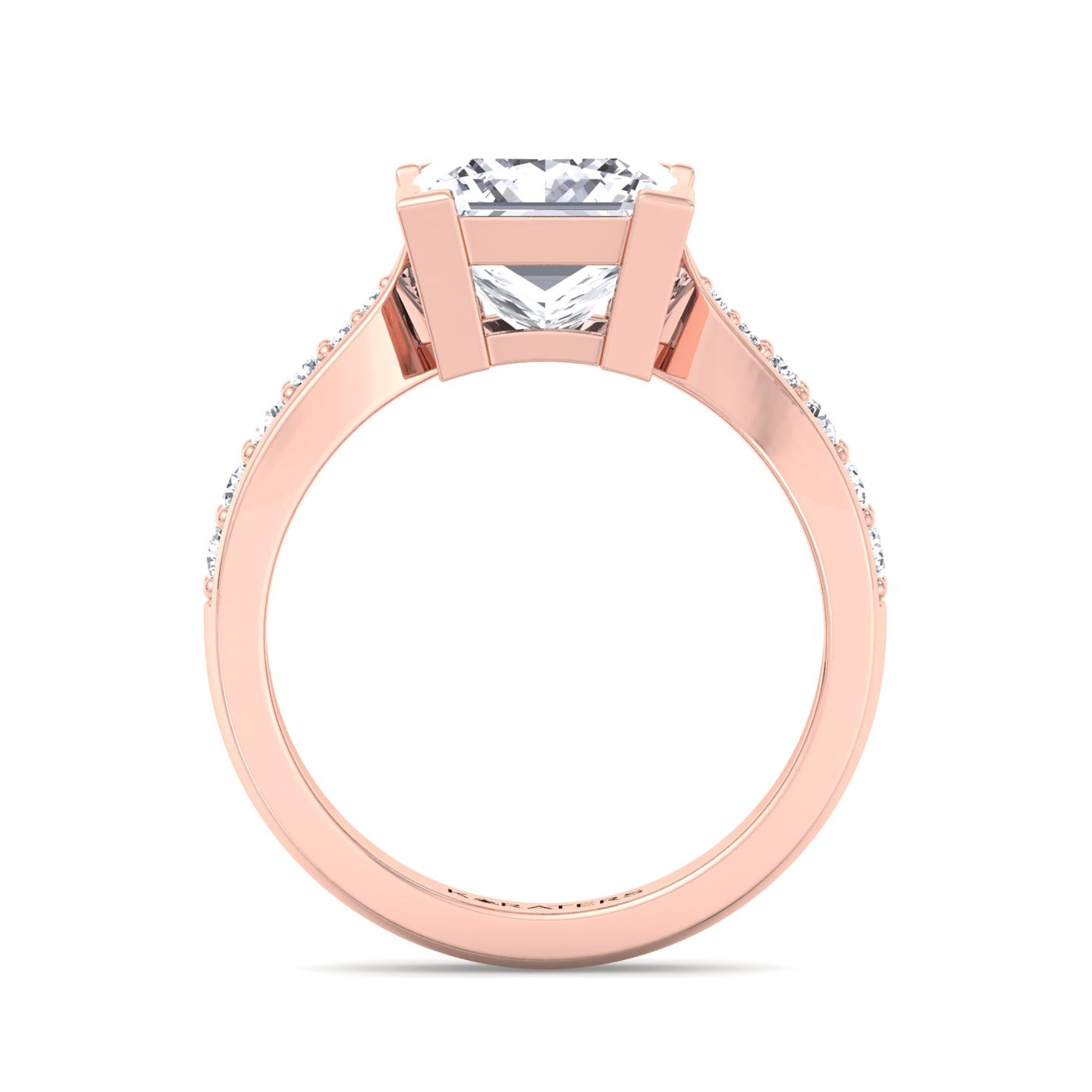 Calgary - Princess Cut Lab-Grown Diamond Engagement Ring with SideStones Channel Setting