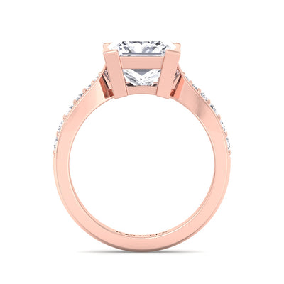 Calgary - Princess Cut Lab-Grown Diamond Engagement Ring with SideStones Channel Setting