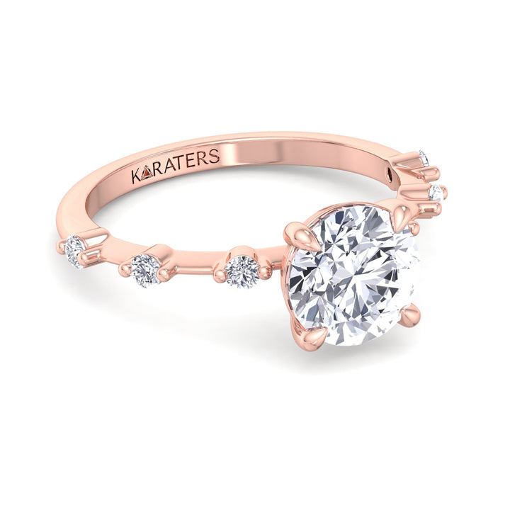 round-cut-solitaire-lab-grown-diamond-engagement-ring-with-sidestones-solid-rose-gold