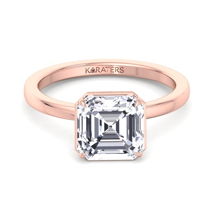 Limette - Asscher Cut Lab Grown Diamond Solitaire Engagement Ring