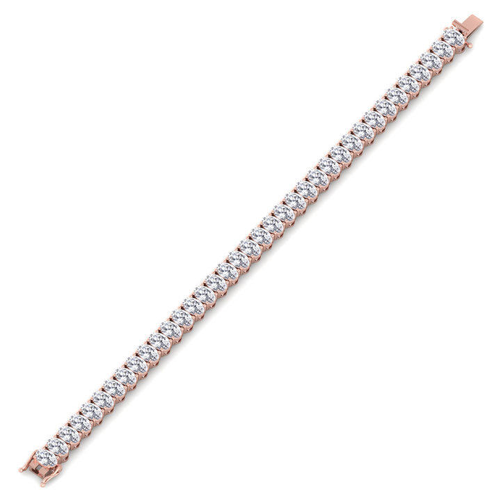 Oval Cut Lab-Grown Diamond Tennis Bracelet 14K Solid Gold