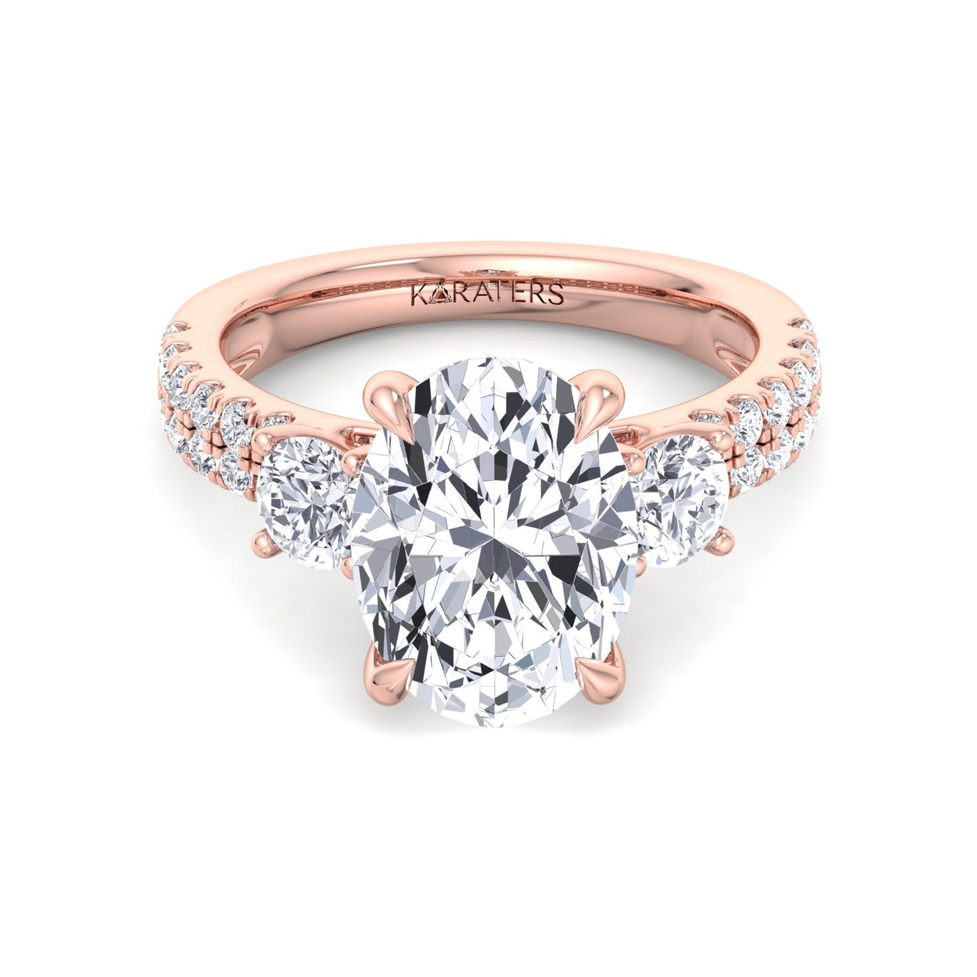 Perza - Double Row Round & Oval Lab-Grown Diamond Engagement Ring