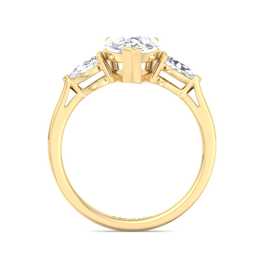 Sandalia-Pear Shaped Cut Lab Yellow Gold Diamond Engagement Ring, Profile