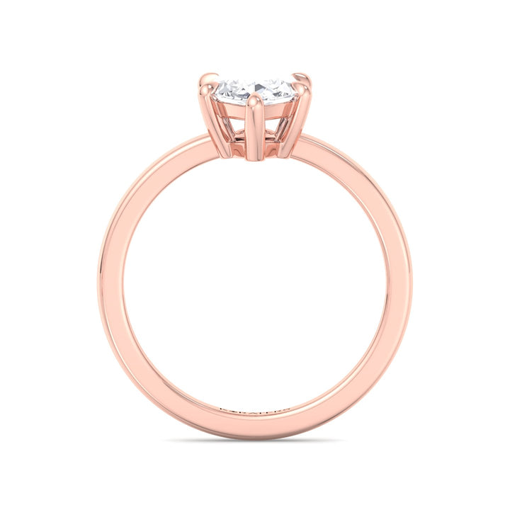 Sesame-Marquise Lab Rose Gold Diamond Engagement Ring, Profile
