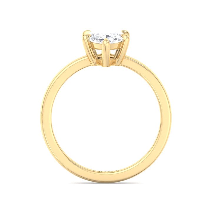 Sesame-Marquise Lab Yellow Gold Diamond Engagement Ring, Profile