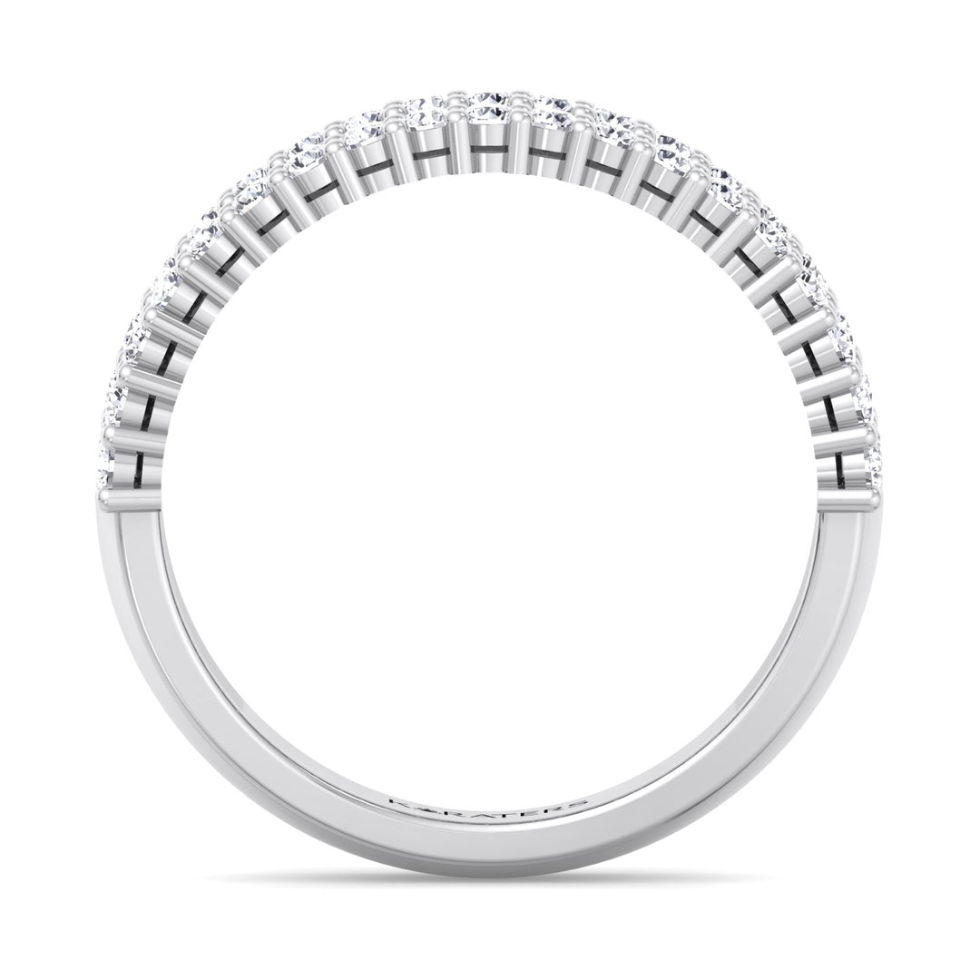 Soria-Baguette Lab White Gold Diamond Eternity Band, Profile