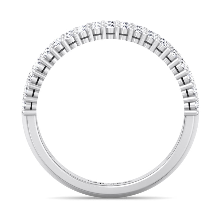 Soria-Baguette Lab White Gold Diamond Eternity Band, Profile