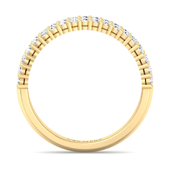 Soria-Baguette Lab Yellow Gold Diamond Eternity Band, Profile