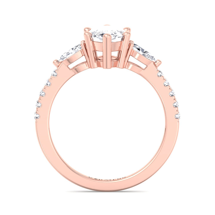 Thymian-Marquise Cut Lab Rose Gold Diamond Engagement Ring, Profile