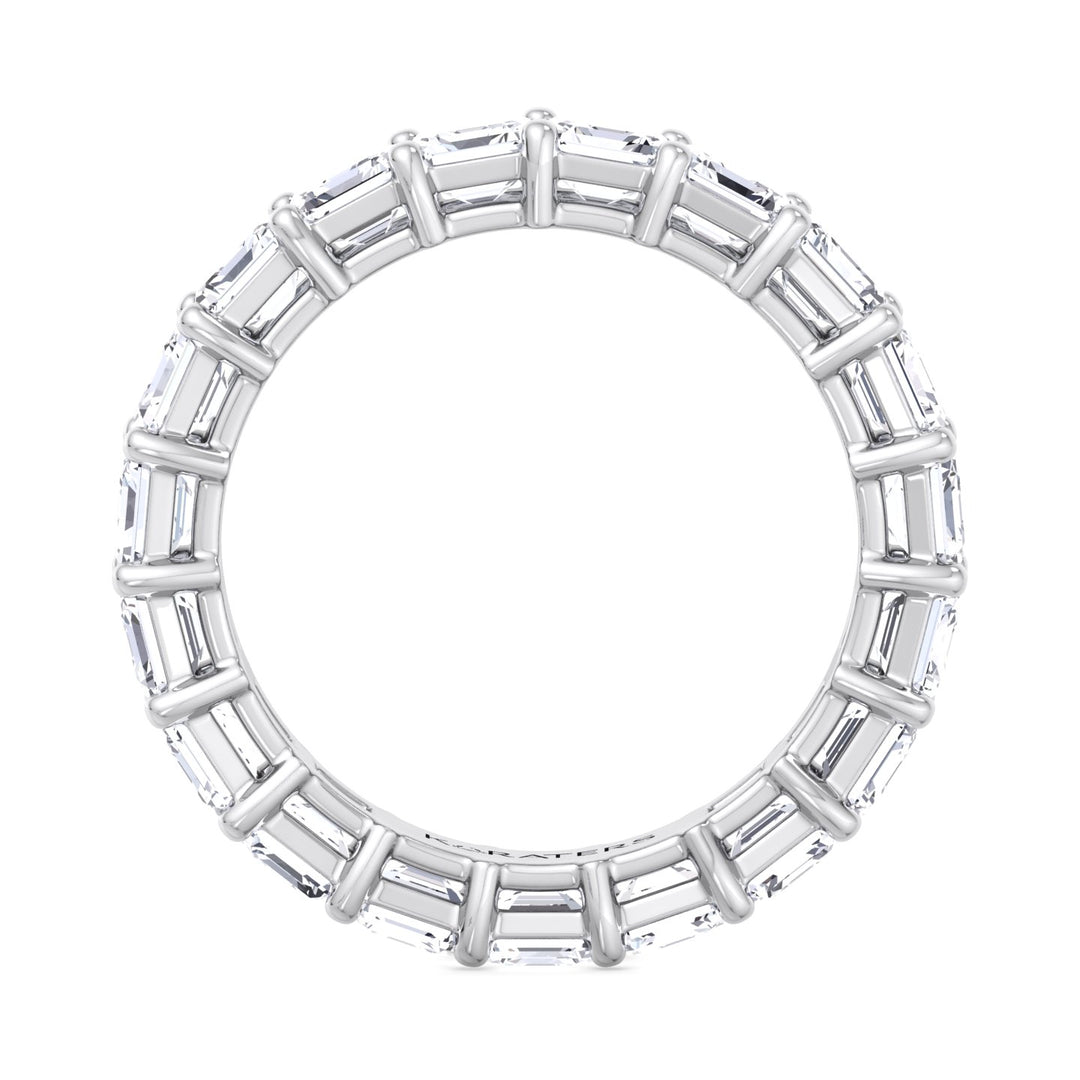 Utrera-Asscher Cut Lab White Gold Diamond Eternity Band, Profile