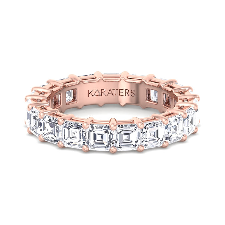 Utrera-Asscher Lab Rose Gold Diamond Eternity Band, Front