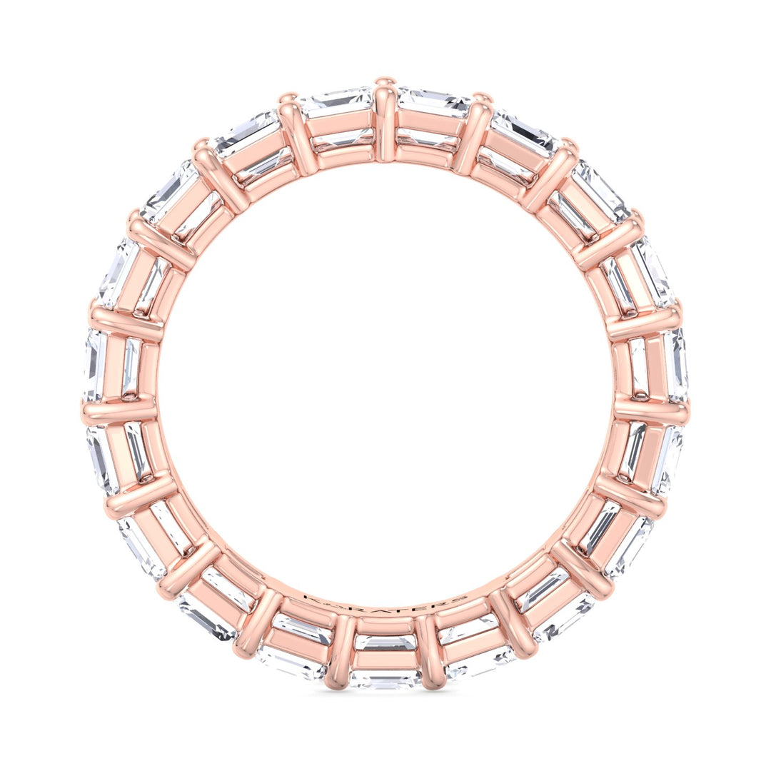 Utrera-Asscher Lab Rose Gold Diamond Eternity Band, Profile