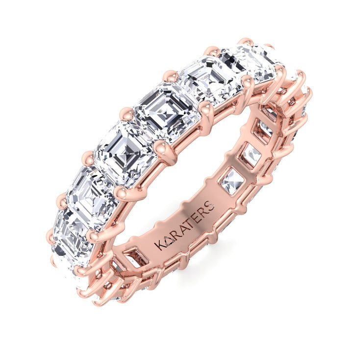 Utrera-Asscher Lab Rose Gold Diamond Eternity Band, Top Down