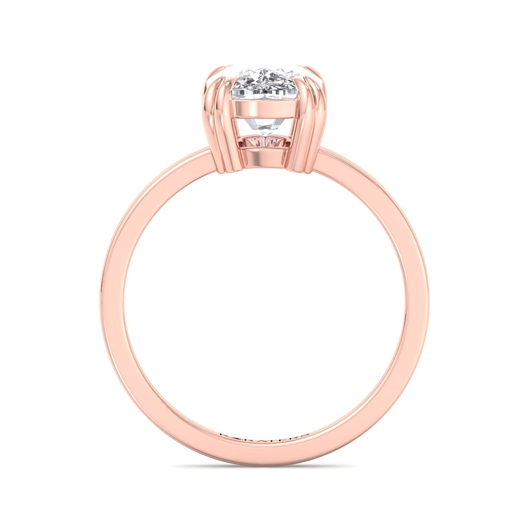 Vicia-Elongated Cushion Cut Solitaire Lab Diamond Engagement Ring, Profile