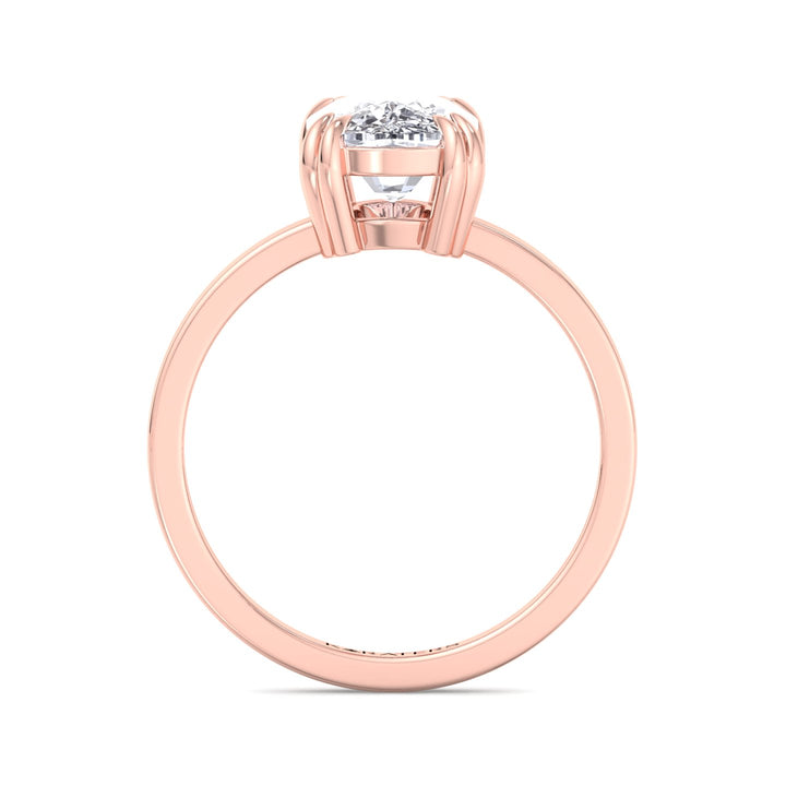 Vicia-Elongated Cushion Cut Solitaire Lab Diamond Engagement Ring, Profile