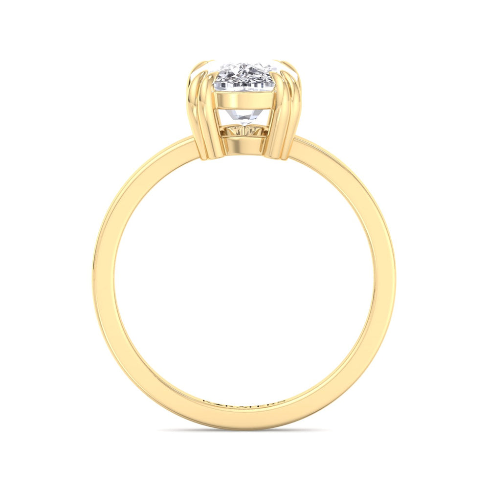 Vicia-Elongated Cushion Cut Solitaire Lab Grown Yellow Diamond Ring, Profile