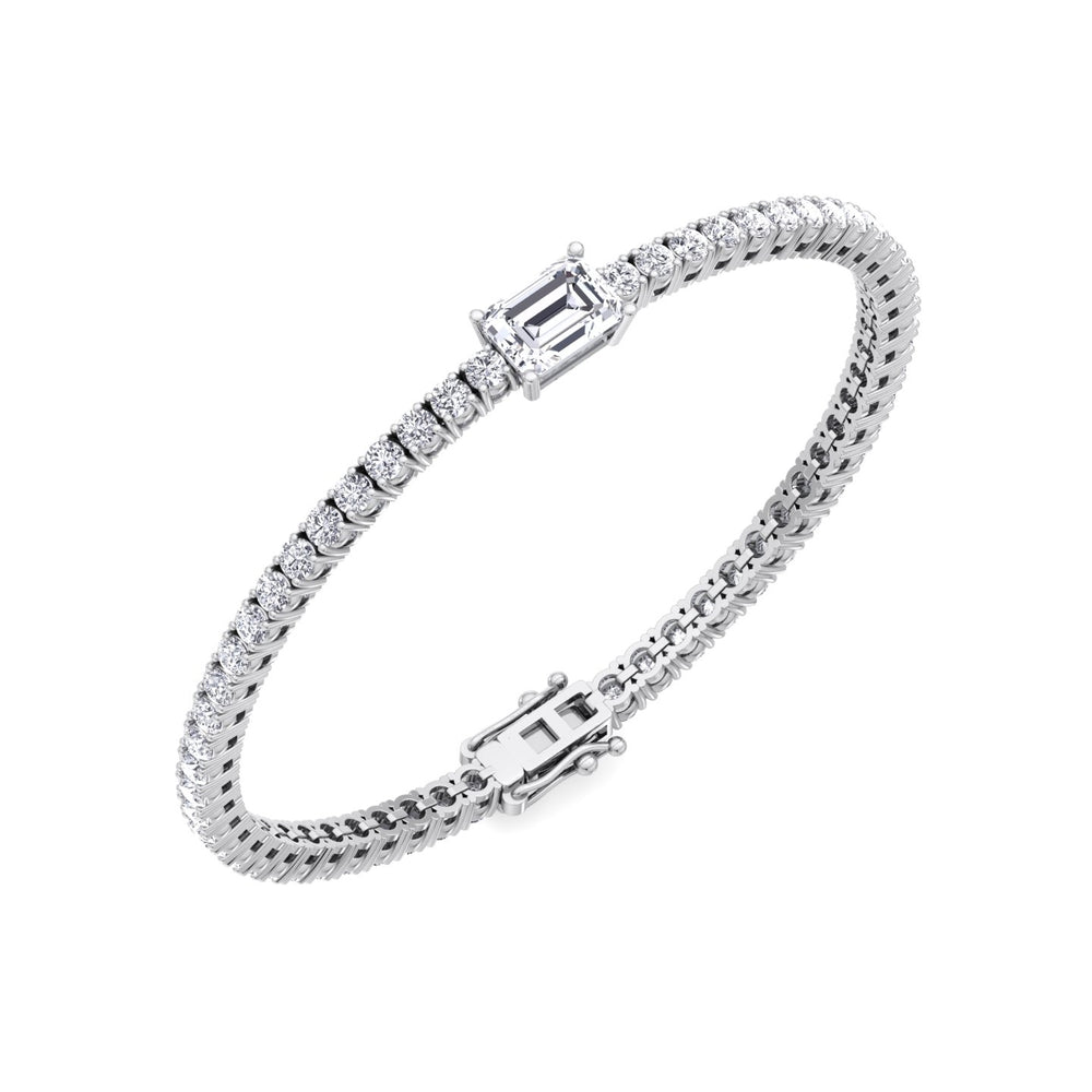 Vincente - 10Ct Emerald Single Station Lab Diamond Tennis Bracelet