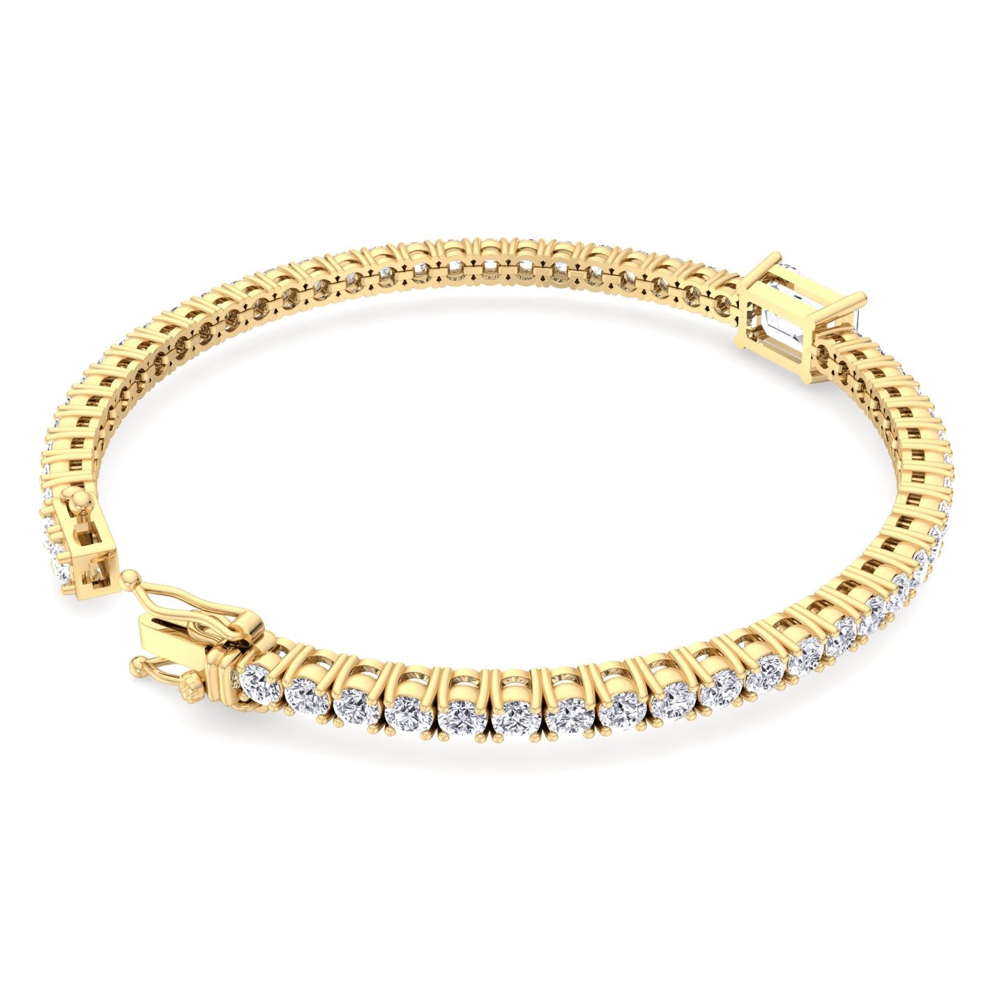 10CT Emerald Cut Diamond Bracelet