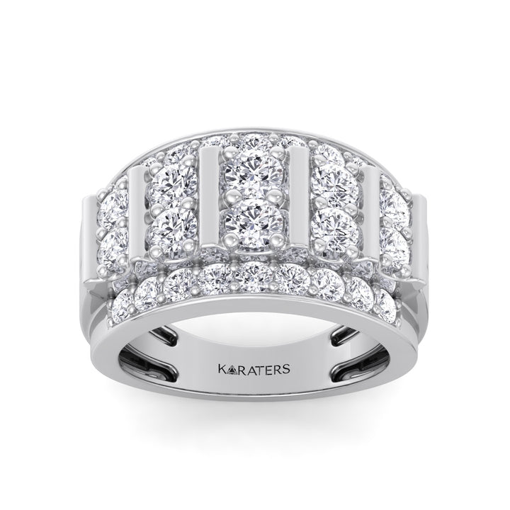 Beta - 5ct Men’s Multi Row Lab-Grown Diamond Column Ring